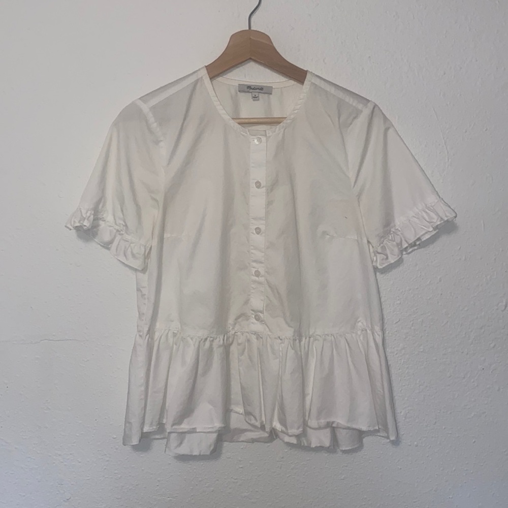 Madewell Ruffle Sleeve and Bottom Blouse